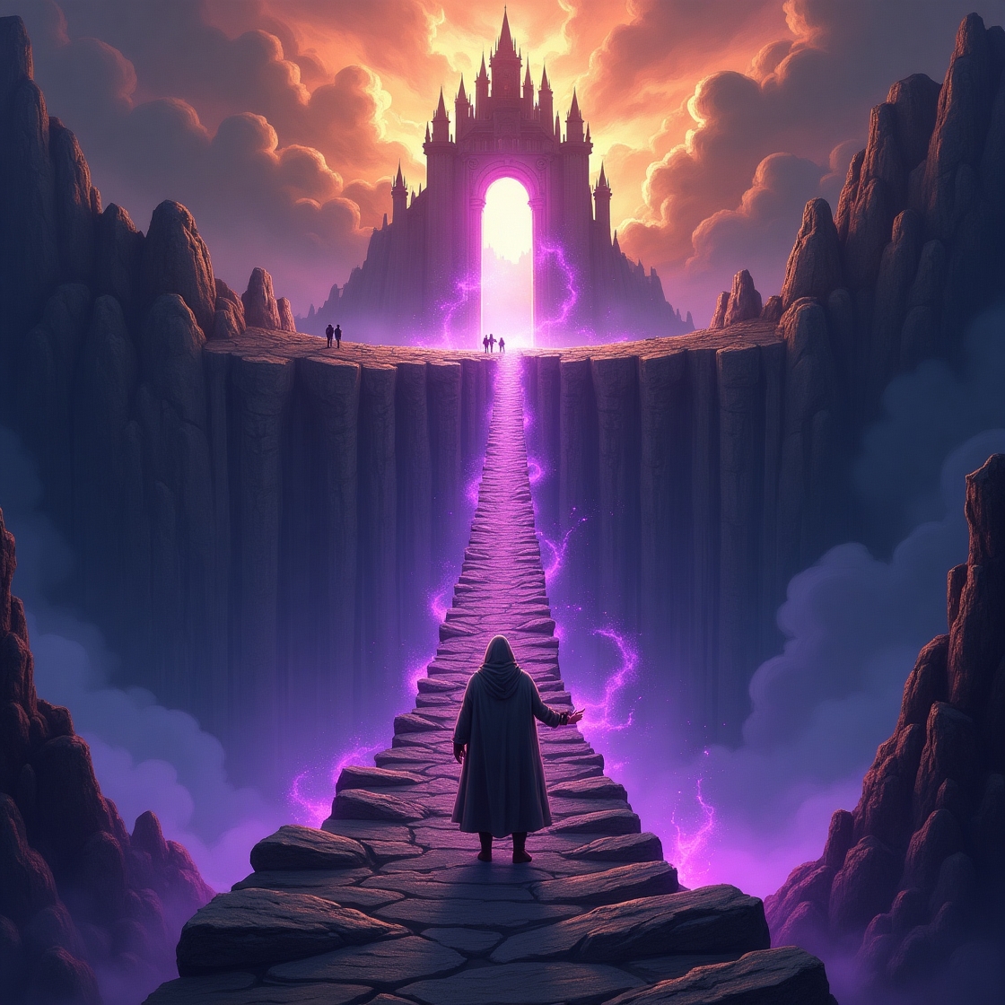 Fantasy landscape with magical beam